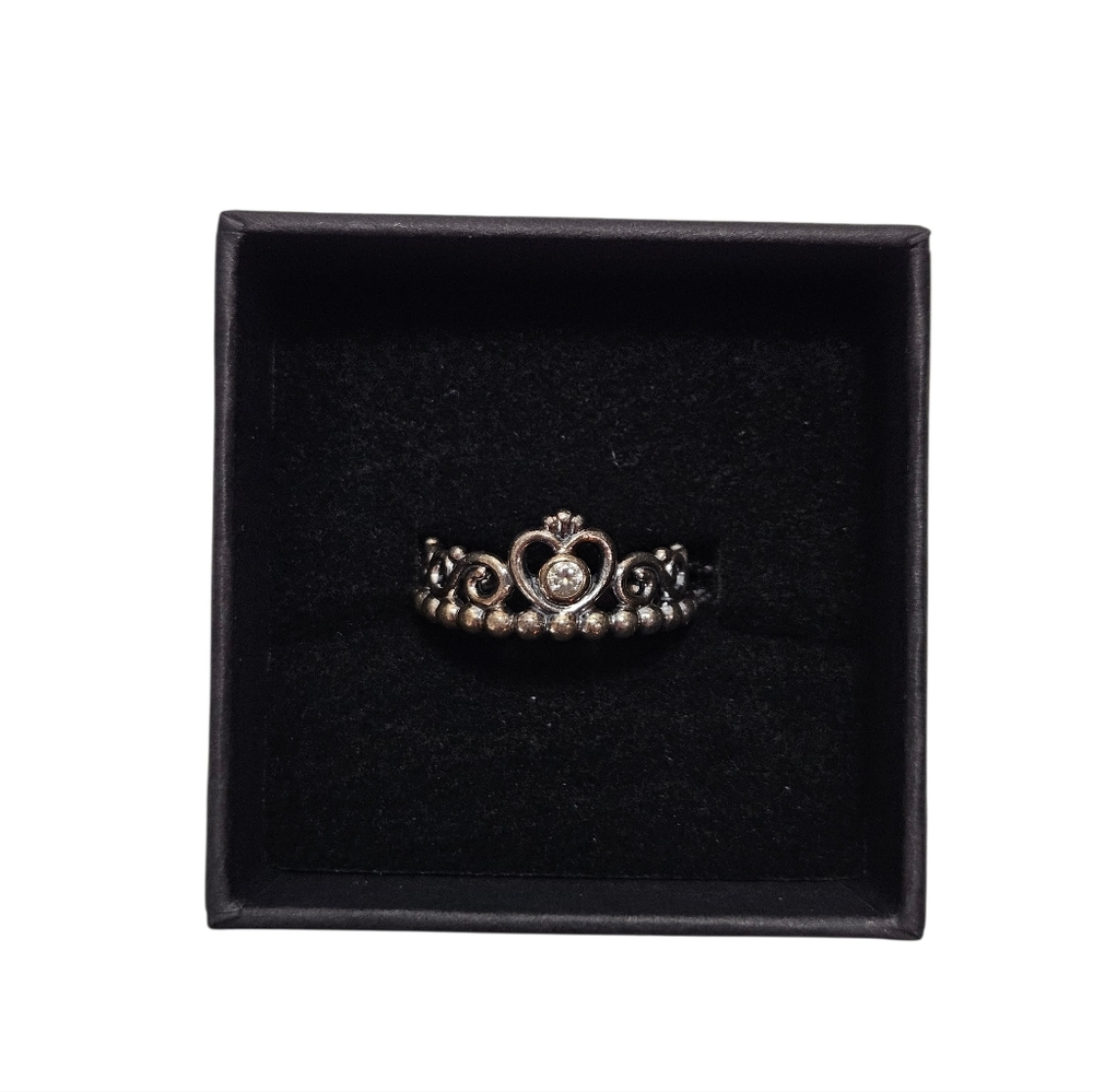 Pandora Sterling Silver Tiara Heart Ring Size 5 Broken Band